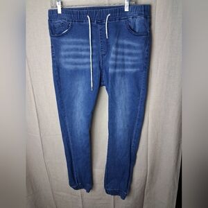 AQ Jeans XL Distressed Drawstring Waist Jogger Cuff